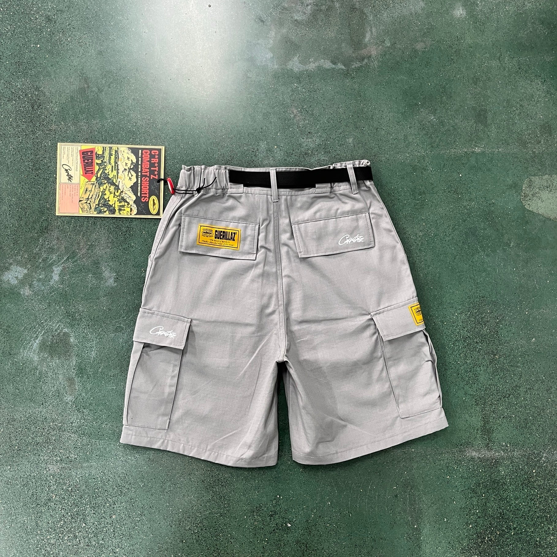 "alcatraz" cargo shorts grey