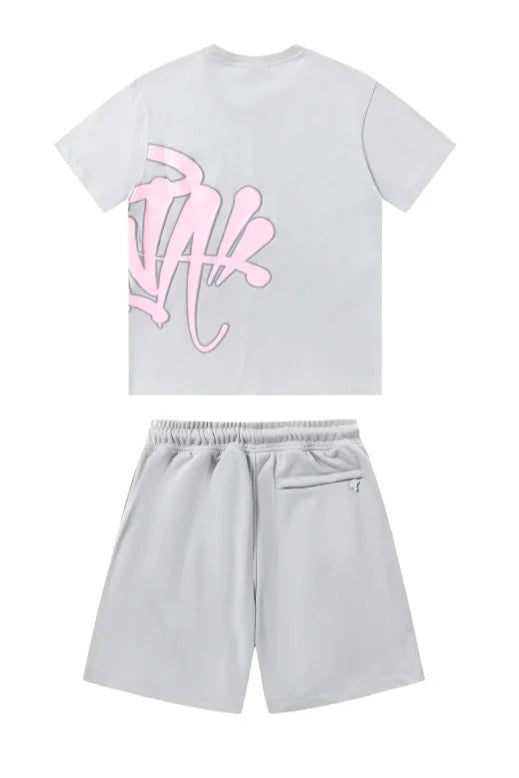 "Graffiti" Short set Grey Pink