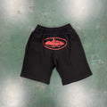 "alcatraz" shorts red on black